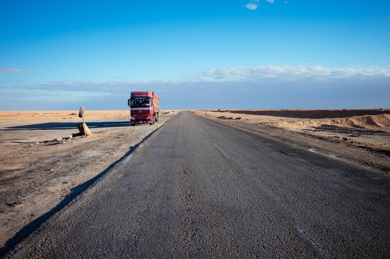 The endless road to Siwa Oasis