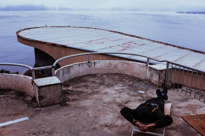 The room's balcony of Sevan Writers House with lake view