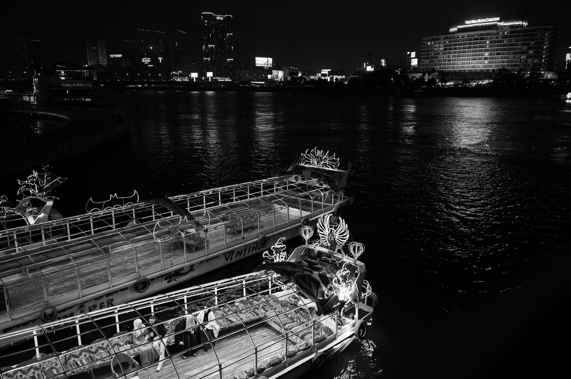 The Nile bridge at night