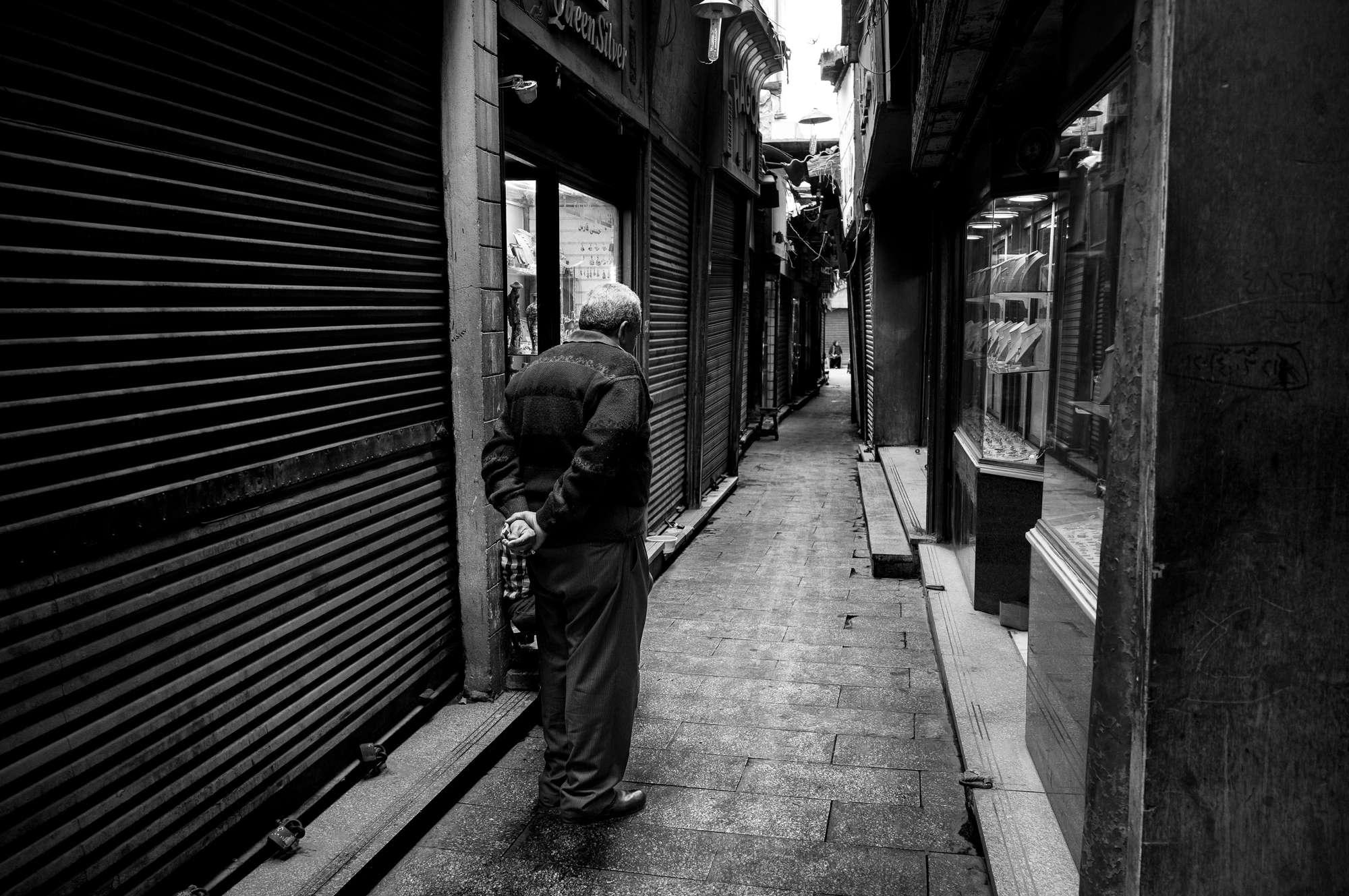 Outside a small shop in Khan el-Khalili