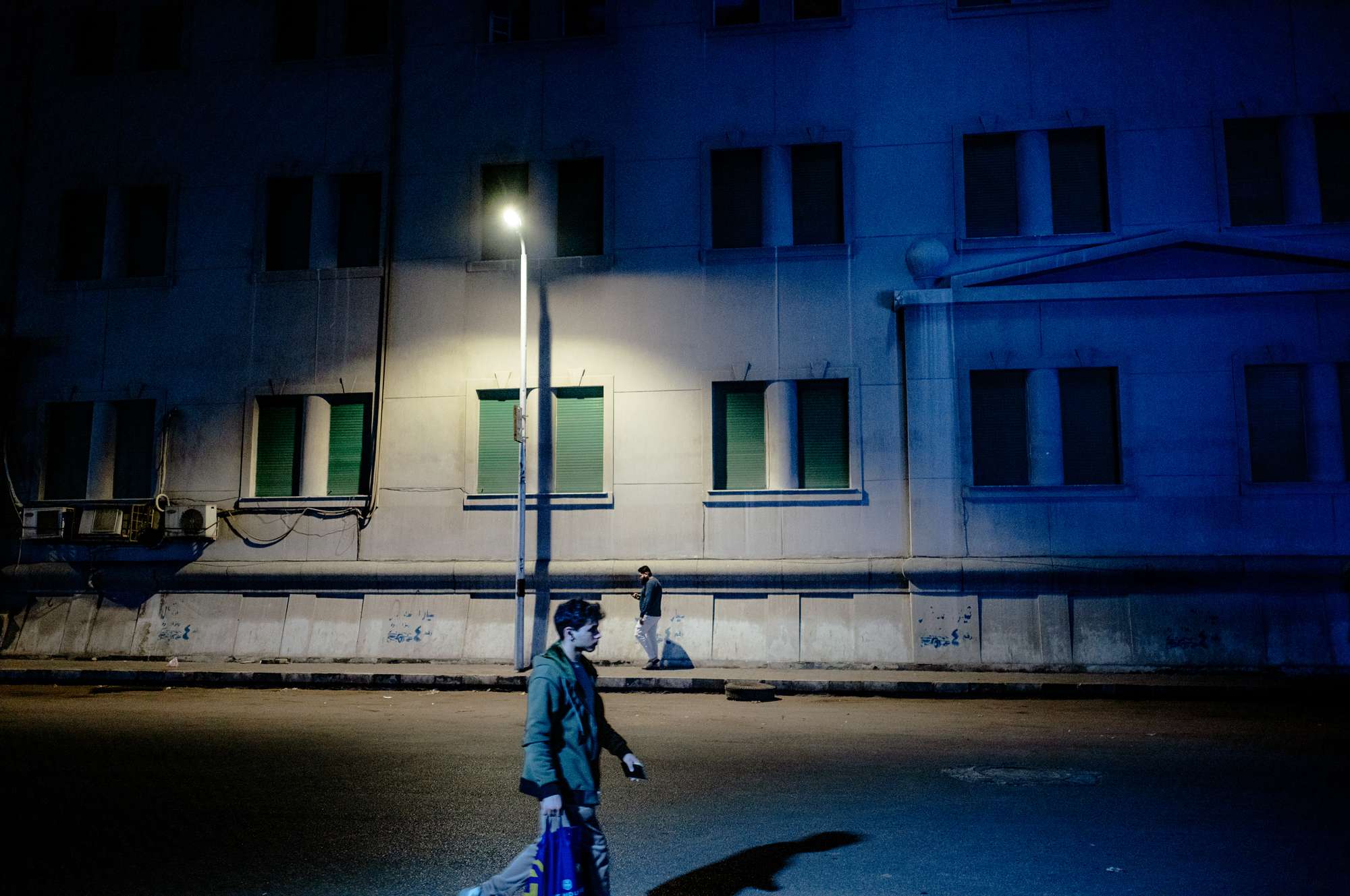 A street near Tahrir Square late at night